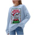 thumbnail image 2 of Karight Ugly Christmas Sweaters for Women, Santa Graphic Crewneck Long Sleeves Knit Pullover Tops Soft Warm Sweatshirts, 2 of 9