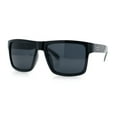 thumbnail image 5 of Mens Iconic Horn Rim Oversized Rectangle Urban Plastic Sunglasses Shiny Black - Black, 5 of 8