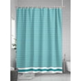 thumbnail image 5 of Fsddascl Farmhouse Aqua White Striped Shower Curtain Set - 66" x 72" Washable Bathtub Curtain with 12 Hooks, Modern Stripes Waterproof Fabric Stall Shower Curtains for Bathroom/Bathtub Décor, 5 of 6