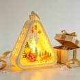thumbnail image 5 of Christmas Hanging Night Light – Triangular LED Lamp with Tree, Santa & Snowman Pattern, Warm White Glow, Battery Operated Desktop Decor for Xmas Home, 5 of 7