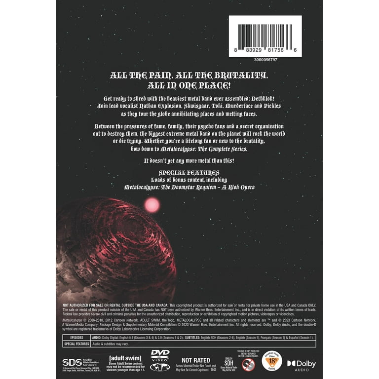 Free Shipping! SDS Metalocalypse The Complete Series DVD