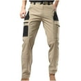 thumbnail image 2 of FRSASU Men's Cargo Pants Cotton Ripstop Hiking Work Pants Comfort Casual Outdoor Pants with Multi Pockets Khaki, 2 of 5