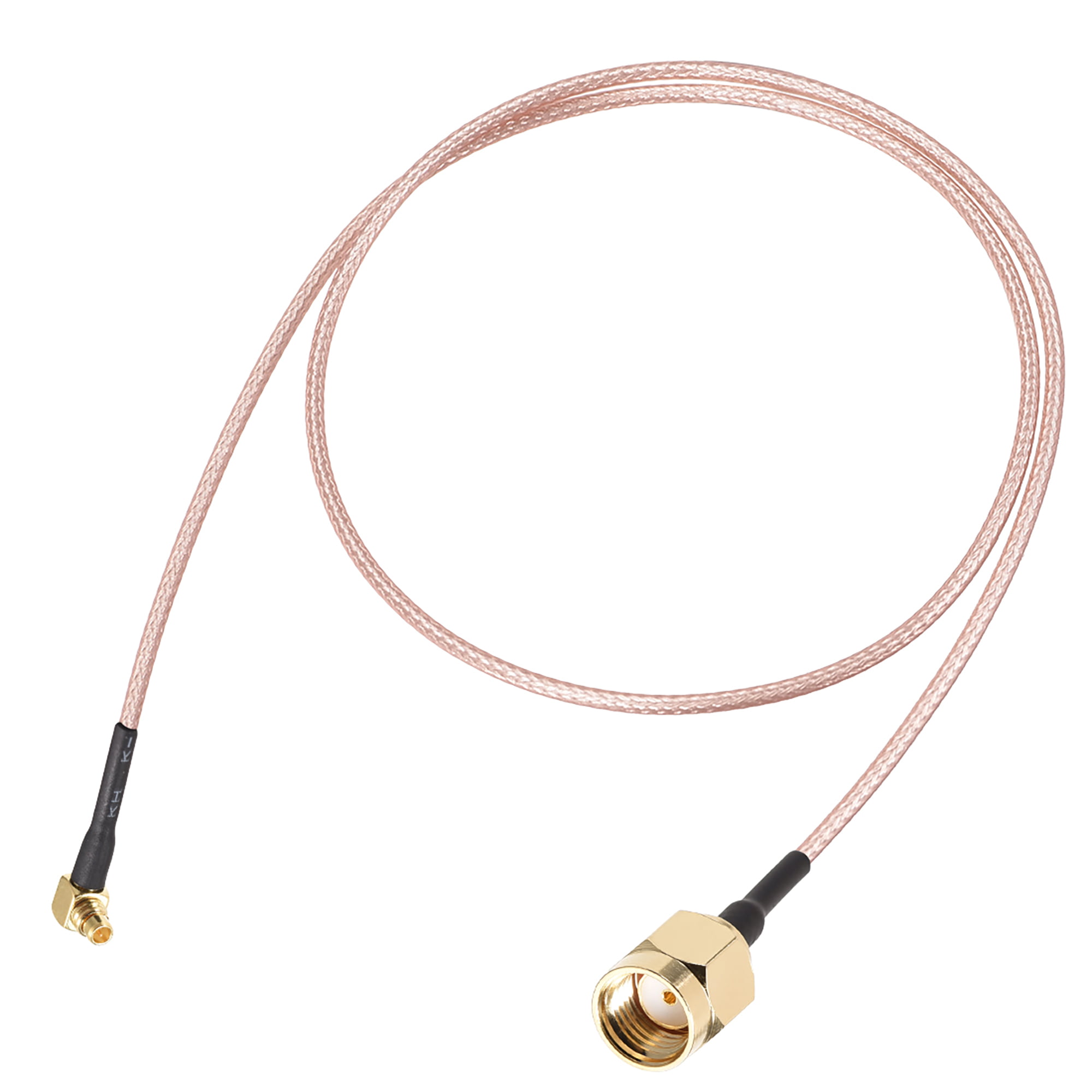 uxcell MMCX Male Right Angle to RP-SMA Female Bulkhead,Pigtail Antenna Coaxial RF1.37 Cable,RF Coaxial Connector,8inch,4pcs