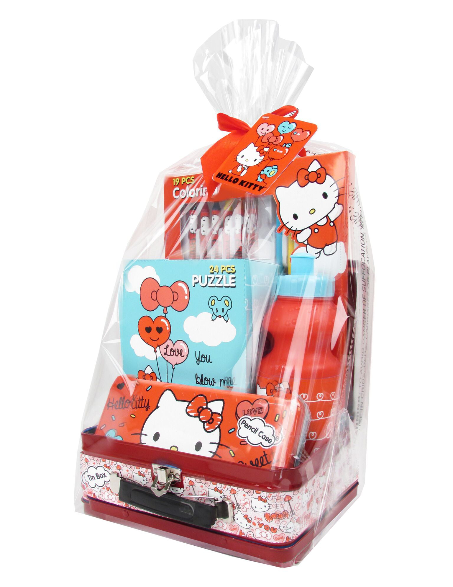 Megatoys Hello Kitty Tin Lunch Box Valentine's Day Gift Set - Walmart.com