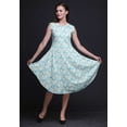 thumbnail image 2 of Bimba Robe d'Été Droite Sans Manches pour Femmes à Imprimé Teinture sur Nœuds Bleu Rayons, Longueur Genou - Grand, 2 of 6
