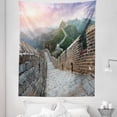 thumbnail image 1 of Landscape Tapestry, Wall of China Photo Sunset Colorful Ombre Sky Cloudy Look Dusk Fantasy Historic, Fabric Wall Hanging Decor for Bedroom Living Room Dorm, 5 Sizes, Multicolor, by Ambesonne, 1 of 1