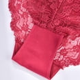 thumbnail image 5 of Red Womens Lace Underwear Mid Rise Briefs, Floral Stretch Panties for Everyday Comfort, Soft Polyester Spandex, 1-Pack,Size S, 5 of 9