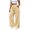 Beige, variant on Women's Wide Leg Pants - Side Button Trousers in Solid Color, Loose Fit Pants with Pockets for Work, Brunch, and City Strolls,Red S