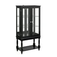 thumbnail image 5 of Tcbosik 48"H Lighted Curio Cabinet, Display Cabinet with Glass Doors and Adjustable Shelves, Liquor Cabinet for Living Room, Black, 5 of 9