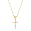 Brilliance Fine Jewelry Cubic Zirconia Cross in 14K Yellow Gold on Gold Filled Necklace,13"