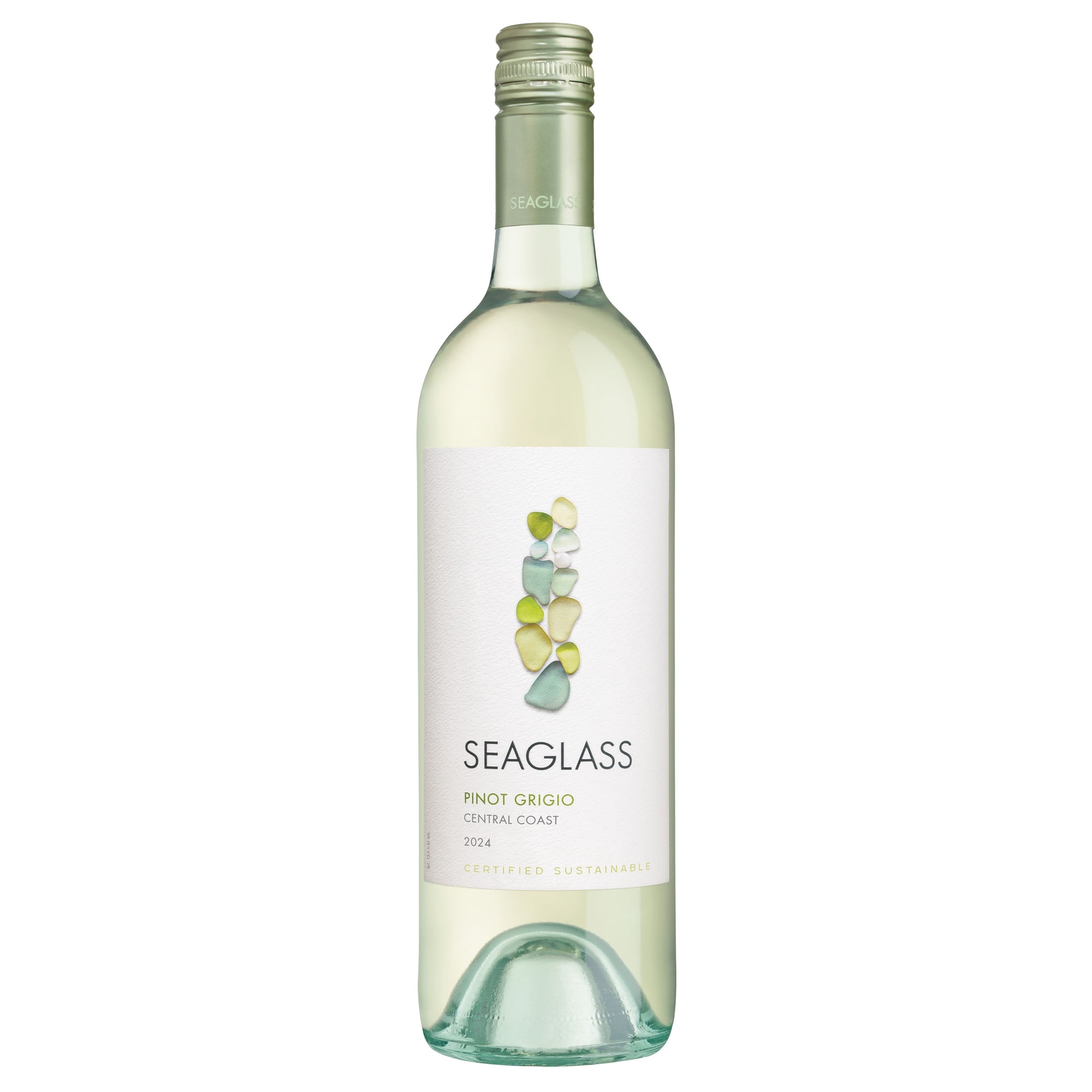 SEAGLASS Pinot Grigio White Wine, 750mL Wine Glass Bottle, 13.5% ABV