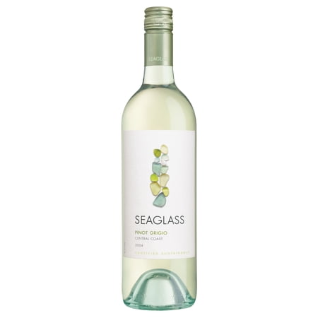 SEAGLASS Pinot Grigio White Wine, 750mL Wine Glass Bottle, 13.5% ABV
