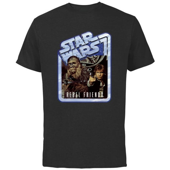 Star Wars Chewbacca and Han Solo Rebel Friends - Short Sleeve Cotton T-Shirt for Adults - Customized-Black