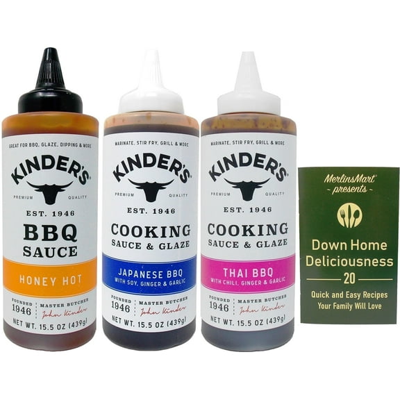 Kinder's BBQ Sauce 3 Flavor (1) Each: Honey Hot, Japanese, Thai   MerlinsMart Zine