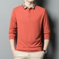 thumbnail image 6 of Men's Classic Solid Color Simple Versatile Polo Long Sleeve T-shirt, 6 of 6
