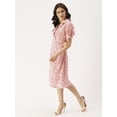 thumbnail image 2 of DressBerry Women’s Printed Poly Crepe Dress Collared V Neck Flared Short Puffed Sleeves Knee Length Regular Wear Light Weighted Casual Summer One Piece, 2 of 7