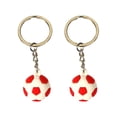 thumbnail image 1 of Justharion 2Pcs Keychain Fashion Silicone Simulation Cartoon 3D Football Key Ring Bag Auto Pendant Ladies Party Birthday Red Keychain, 1 of 6