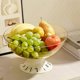 thumbnail image 2 of Contenedor de frutas de estilo europeo - Elegante bandeja de exhibición de bocadillos de plástico PET para mesa de centro de sala de estar - Blanco Cesta de drenaje de 25,8x13,5x12,8cm con bandeja, 2 of 5