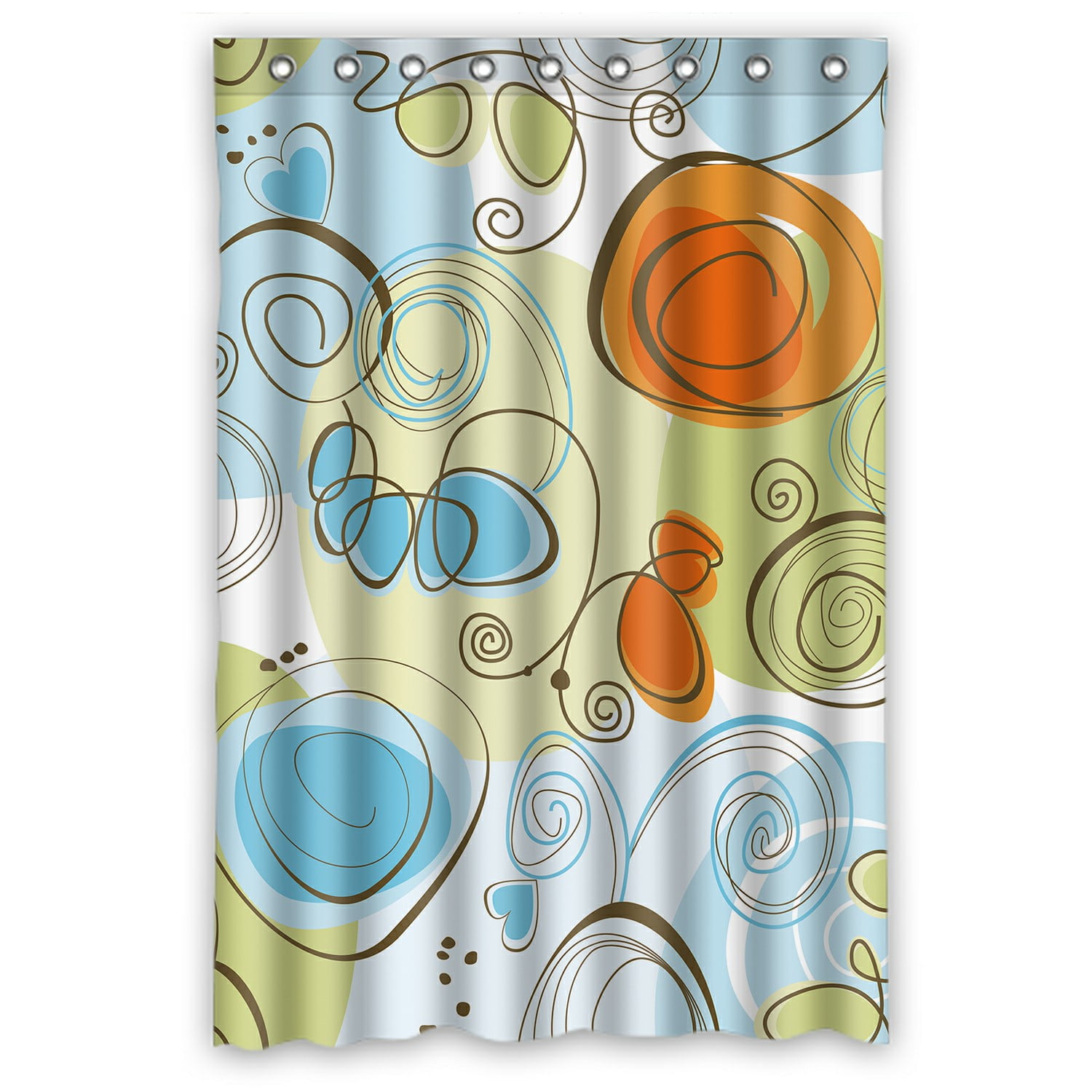 ECZJNT Whimsical floral Shower Curtain Bathroom Waterproof Home Decor