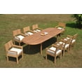thumbnail image 1 of Grade-A Teak Dining Set: 8 Seater 9 Pc: 118" Double Extension Oval Table And 8 Veranda Arm Chairs Outdoor Patio WholesaleTeak #WMVR10, 1 of 4