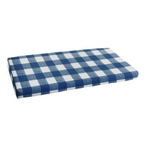 Sorra Home Dark Blue Buffalo Plaid Indoor/Outdoor Bench Cushion, Bristol