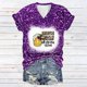 thumbnail image 1 of Fiudx Ofertas Flash Del Día Solo En Línea Blusa de Manga Corta con Estampado de Carnaval para Mujer, Tops Informales con Cuello Redondo, 1 of 3