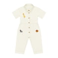 thumbnail image 2 of Miaeowve Toddler Kids Wild One Birthday Outfit One Piece Zookeeper Jumpsuit Button Down Coveralls Ivory 5T, 2 of 6