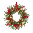 thumbnail image 1 of Danhjin Branches de Pin Imitation Baies Couronne de Noël Baies Rouges et Dorées Pins Artificiels Couronnes Décorations de Noël, 1 of 5