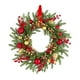 thumbnail image 1 of Corona de ramas de pino de imitación de bayas, decoración de Halloween, corona de enredaderas de pino artificiales de bayas rojas y doradas, decoración de otoño, decoraciones navideñas, decoraciones d, 1 of 5