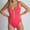 Hot Pink, variant on HOMBOM Plus Size Swimsuits for Curvy Women One-pieces Bikini Yellow Solid Color Ladies Swimsuits with Tummy Control L
