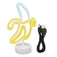thumbnail image 2 of Señal de Neón de Plátano, Consumo Cálido de Bajo Energía ESTABLE ÚNICO 2 FUENTES DE LUZ LED NEON LUCHES USB ENCENDIDO PARA SALA DE LA CERONONIA DE LA BODA, 2 of 7