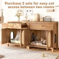 thumbnail image 4 of Hidden Cat Litter Box Furniture Enclosure, Cat Washroom House with Scratching Board Doors & Storage Drawer, Wooden Cabinet Side Table for Living Room, Espresso, 4 of 7