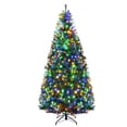 thumbnail image 1 of Árbol de Navidad Goplus de 7 pies preiluminado con 400 luces LED y soporte, 1 of 9