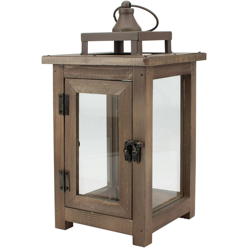 Better Homes & Gardens Medium Lantern with Farmhouse Rustic Finish