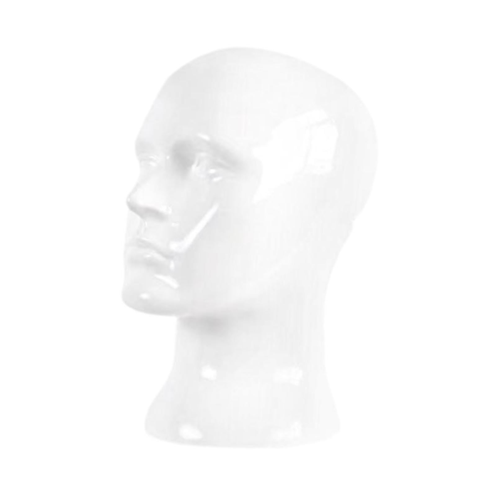 Bothyi Male Mannequin Head Freestanding Wig Stand for Hair Salon Glasses Home Decor Glossy White