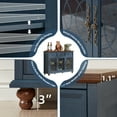 thumbnail image 3 of Joaxswe Farmhouse Sideboard Buffet with Pattern Glass Doors, Accent Cabinet Console Table TV Stand, Blue, 3 of 8