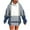 Blue, variant on Women's Multi-Tone Plaid Print Long Hoodie - Color-Blocked Pullover with Pocket, Drop Shoulder Casual Streetwear Blue
