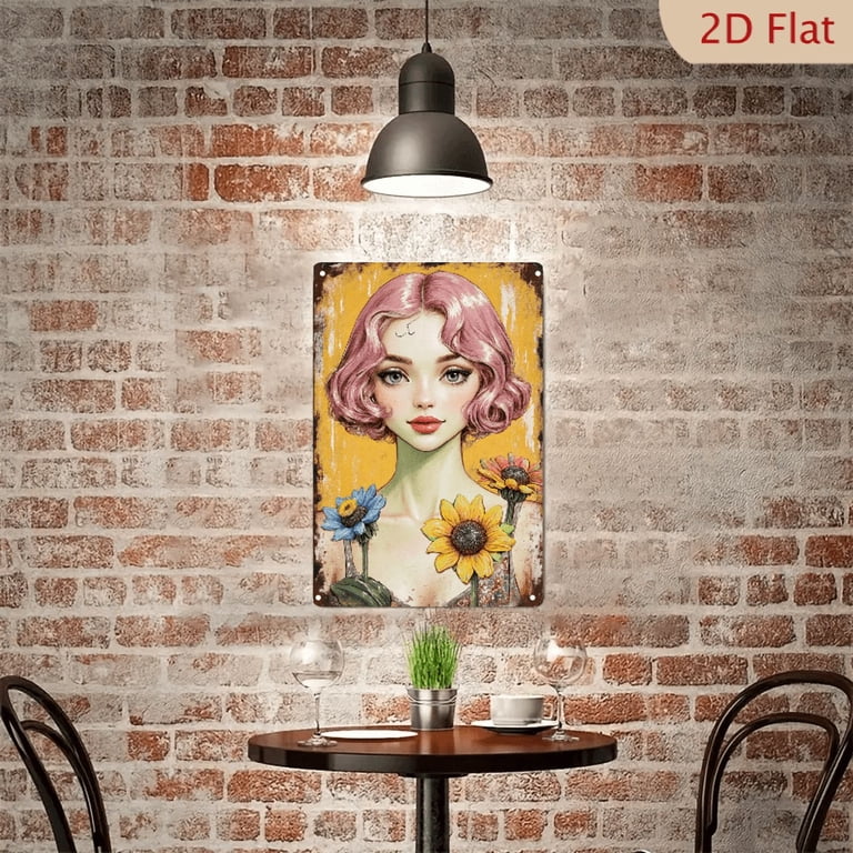 USAヴィンテージ　女の子のアート Vintage Pop Art Wall Decor 8x12 Inches Retro Pin-Up Girl with
