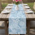 thumbnail image 4 of Ocean Shells Table Runner 90 Inches, Watercolor Blue Summer Coastal Starfish Conch Bed Runner Dresser Scarves Tabletop for Indoor Outdoor Parties/Ceremony/Banquet, 13" x 90", 4 of 9