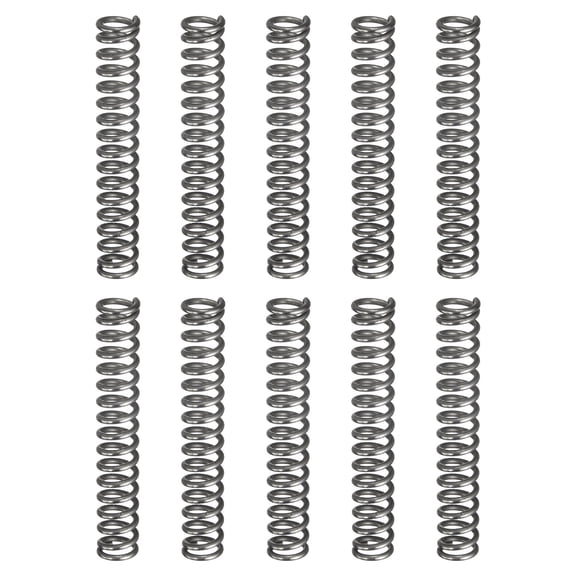 Uxcell 30 Pack Compression Spring, 8mm OD, 1.2mm Wire Size, 50mm Free Length, Spring Steel Construction Extended Mechanical Compression Springs for Shop and Home Repairs, Silver Tone