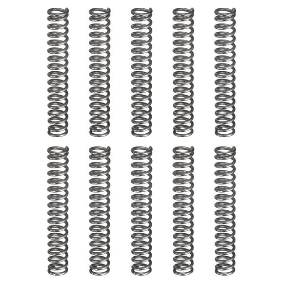 Uxcell 30 Pack Compression Spring, 8mm OD, 1.2mm Wire Size, 50mm Free Length, Spring Steel Construction Extended Mechanical Compression Springs for Shop and Home Repairs, Silver Tone