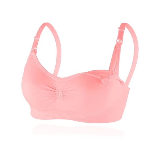 Ropa interior de lactancia para mujeres embarazadas, sujetador push up con hebilla frontal inalámbrica, sujetador de lactancia antidesbordamiento, sujetador de momia posparto de talla grande para