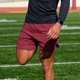 thumbnail image 2 of Mens Running Mesh Shorts with Compression Liner 5" Quick Dry Workout Shorts Anti-Chafe Gym Shorts 2 in 1 Athletic Shorts Wine, 2 of 7
