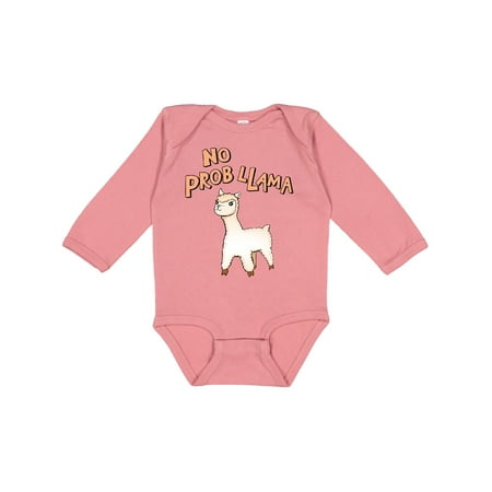 

Inktastic No Prob Llama cute llama Gift Baby Boy or Baby Girl Long Sleeve Bodysuit