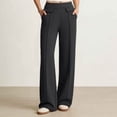 thumbnail image 2 of cfhntfmh Women's Straight Leg Sweatpants Mid Waisted Yoga Pants Casual Dressy Lounge Pants with Pockets, 2 of 7