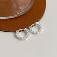 thumbnail image 5 of QQTDFG Women Sterling Silver Sparking Diamond Cut Square Round Hoop Earrings A4281-default, 5 of 9