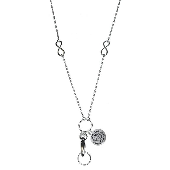 Hidden Hollow Beads "With God All Things Are Possible - Matthew 19:26" Charm Lanyard - Fashion Lanyards For Women - Cute Lanyard With ID Holder – Fashion Lanyard Badge Holder – Work Badge Necklace