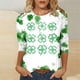 thumbnail image 5 of TaTaai Women's Fashion St. Patrick's Day Unstructured Print Loose Casual Round Neck 3/4 Sleeve T-Shirt Pullover Gift, 5 of 5