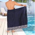 thumbnail image 5 of LA LEELA Men's Pareo Regular Swimsuits Sarong Long Swim Beach Wrap One Size Regal, Geometric Summer Vacation Party, 5 of 5