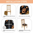 thumbnail image 4 of Halloween Pumpkins Skulls Bats and Eyeballs Seat Covers for Dining Room Chairs Set Of 6,Stretch Printed Washable Chair Seat Cover with Elastic Ties and Button,Removable Waterproof Couch Cushion Covers, 4 of 6